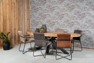 Industriële tafel MARCO mangohout ovaal