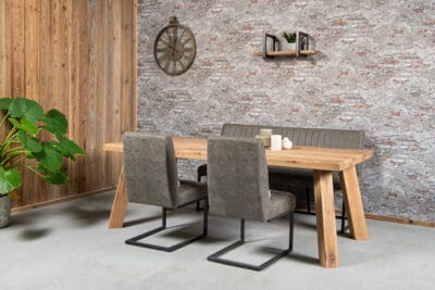 Industriële (oud) eiken tafel ELINE