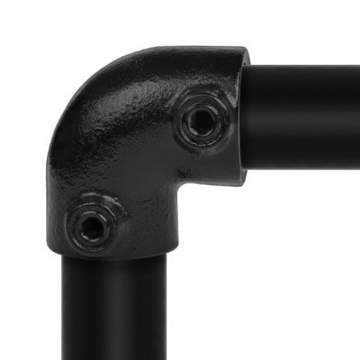 6A: Kniestuk 90° - 21,3 mm (ZWART)